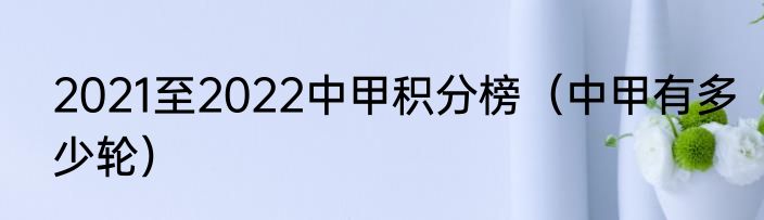 2021至2022中甲积分榜（中甲有多少轮）