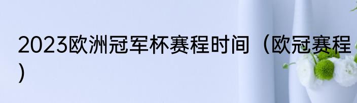 2023欧洲冠军杯赛程时间（欧冠赛程）