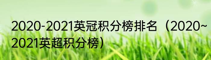 2020-2021英冠积分榜排名（2020~2021英超积分榜）