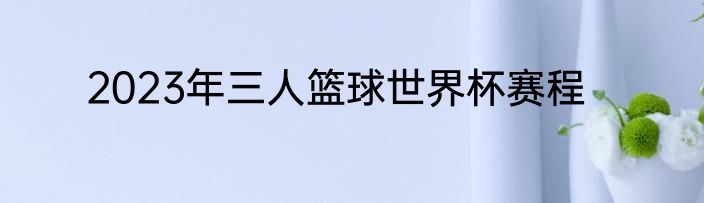 2023年三人篮球世界杯赛程