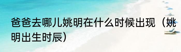 爸爸去哪儿姚明在什么时候出现（姚明出生时辰）