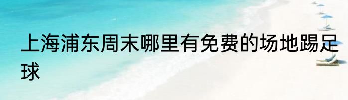 上海浦东周末哪里有免费的场地踢足球