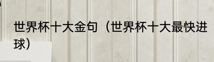 世界杯十大金句（世界杯十大最快进球）