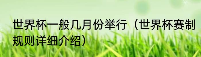 世界杯一般几月份举行（世界杯赛制规则详细介绍）