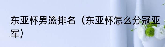 东亚杯男篮排名（东亚杯怎么分冠亚军）