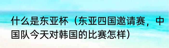 什么是东亚杯（东亚四国邀请赛，中国队今天对韩国的比赛怎样）