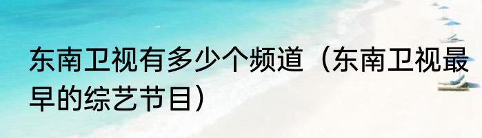 东南卫视有多少个频道（东南卫视最早的综艺节目）