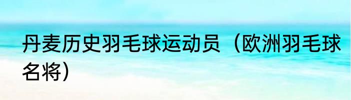 丹麦历史羽毛球运动员（欧洲羽毛球名将）