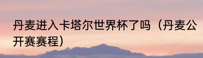 丹麦进入卡塔尔世界杯了吗（丹麦公开赛赛程）