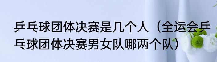 乒乓球团体决赛是几个人（全运会乒乓球团体决赛男女队哪两个队）