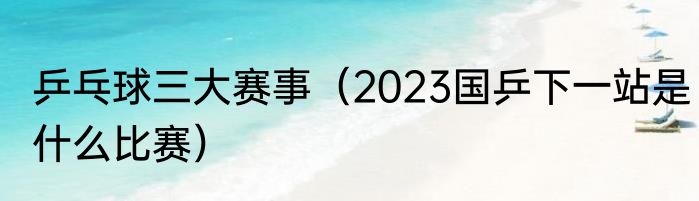 乒乓球三大赛事（2023国乒下一站是什么比赛）