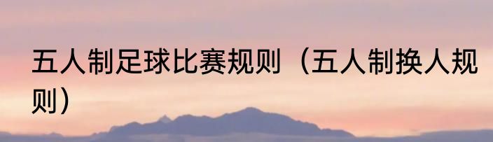 五人制足球比赛规则（五人制换人规则）