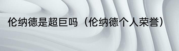 伦纳德是超巨吗（伦纳德个人荣誉）