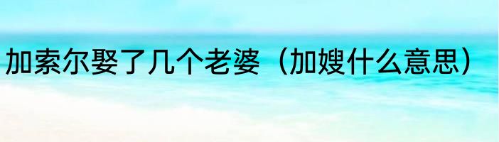 加索尔娶了几个老婆（加嫂什么意思）