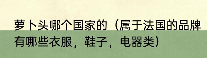 萝卜头哪个国家的（属于法国的品牌有哪些衣服，鞋子，电器类）