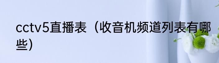 cctv5直播表（收音机频道列表有哪些）