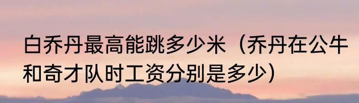 白乔丹最高能跳多少米（乔丹在公牛和奇才队时工资分别是多少）