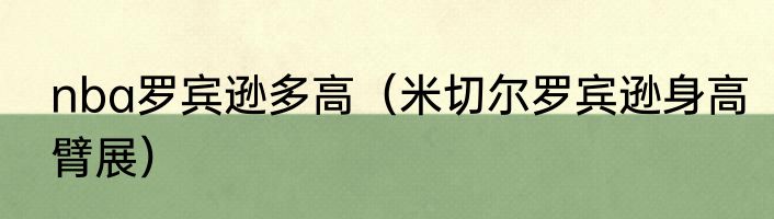 nba罗宾逊多高（米切尔罗宾逊身高臂展）