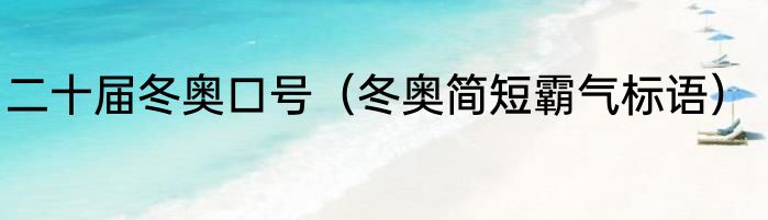 二十届冬奥口号（冬奥简短霸气标语）