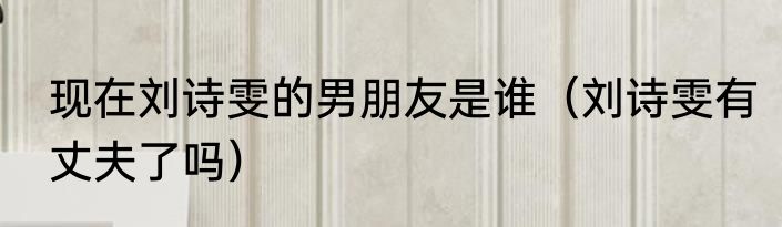 现在刘诗雯的男朋友是谁（刘诗雯有丈夫了吗）