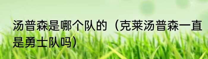 汤普森是哪个队的（克莱汤普森一直是勇士队吗）