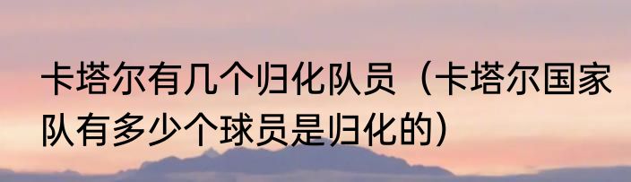 卡塔尔有几个归化队员（卡塔尔国家队有多少个球员是归化的）