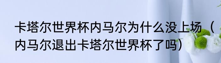 卡塔尔世界杯内马尔为什么没上场（内马尔退出卡塔尔世界杯了吗）