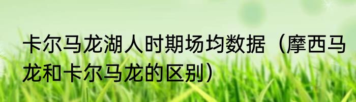 卡尔马龙湖人时期场均数据（摩西马龙和卡尔马龙的区别）