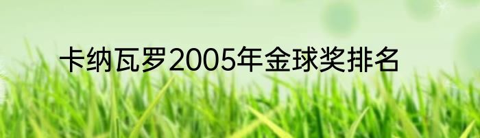 卡纳瓦罗2005年金球奖排名