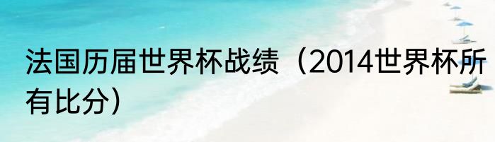 法国历届世界杯战绩(2014世界杯所有比分)