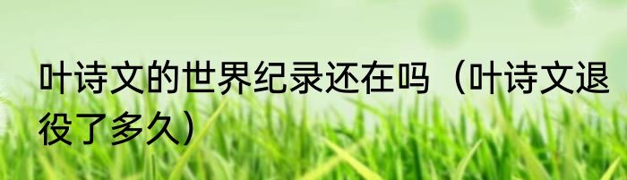 叶诗文的世界纪录还在吗（叶诗文退役了多久）