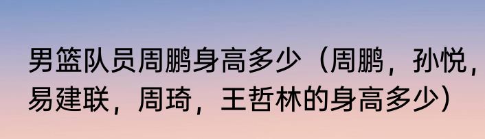 男篮队员周鹏身高多少（周鹏，孙悦，易建联，周琦，王哲林的身高多少）
