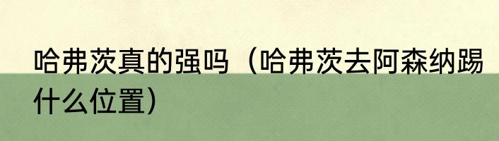 哈弗茨真的强吗（哈弗茨去阿森纳踢什么位置）