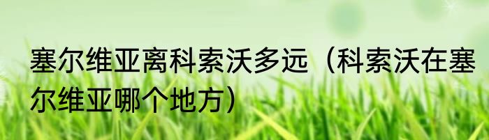 塞尔维亚离科索沃多远（科索沃在塞尔维亚哪个地方）