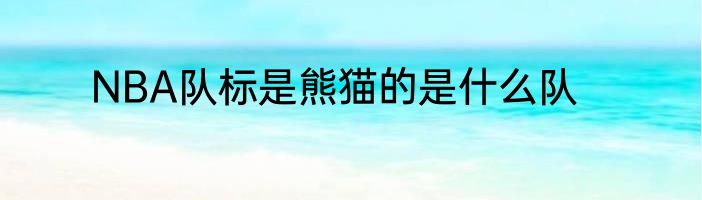 NBA队标是熊猫的是什么队