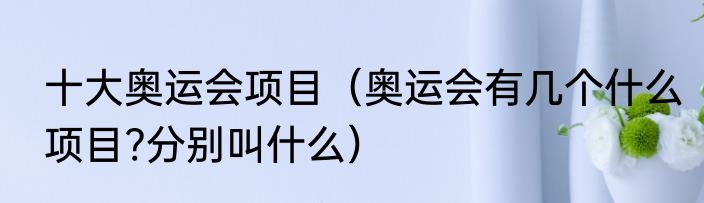 十大奥运会项目（奥运会有几个什么项目?分别叫什么）