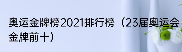 奥运金牌榜2021排行榜（23届奥运会金牌前十）