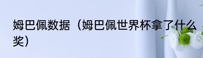 姆巴佩数据（姆巴佩世界杯拿了什么奖）