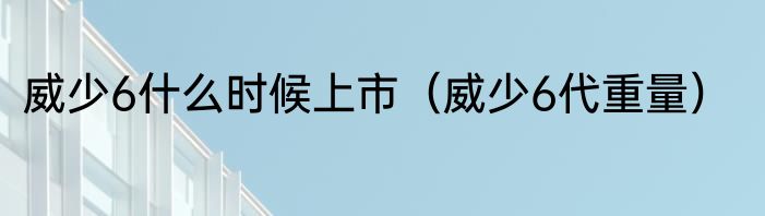 威少6什么时候上市（威少6代重量）