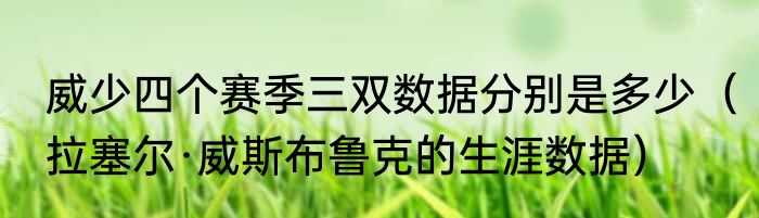 威少四个赛季三双数据分别是多少（拉塞尔·威斯布鲁克的生涯数据）