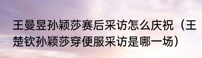 王曼昱孙颖莎赛后采访怎么庆祝（王楚钦孙颖莎穿便服采访是哪一场）
