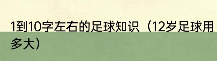 1到10字左右的足球知识（12岁足球用多大）