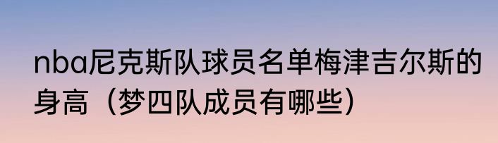 nba尼克斯队球员名单梅津吉尔斯的身高（梦四队成员有哪些）