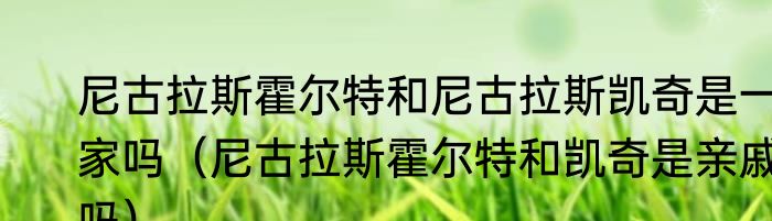 尼古拉斯霍尔特和尼古拉斯凯奇是一家吗（尼古拉斯霍尔特和凯奇是亲戚吗）
