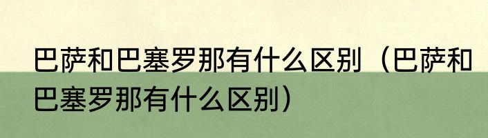 巴萨和巴塞罗那有什么区别(巴萨和巴塞罗那有什么区别)