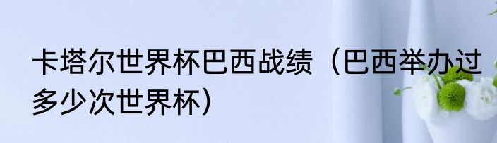 卡塔尔世界杯巴西战绩（巴西举办过多少次世界杯）
