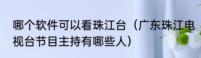 哪个软件可以看珠江台（广东珠江电视台节目主持有哪些人）