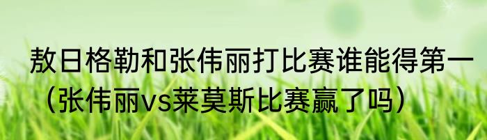 敖日格勒和张伟丽打比赛谁能得第一（张伟丽vs莱莫斯比赛赢了吗）