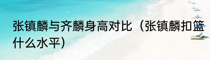 张镇麟与齐麟身高对比（张镇麟扣篮什么水平）