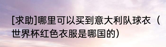 [求助]哪里可以买到意大利队球衣（世界杯红色衣服是哪国的）